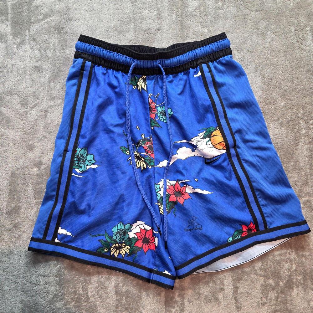 Nike Hoop Island Shorts Mens S Blue Dri-Fit Floral Basketball Tropical
